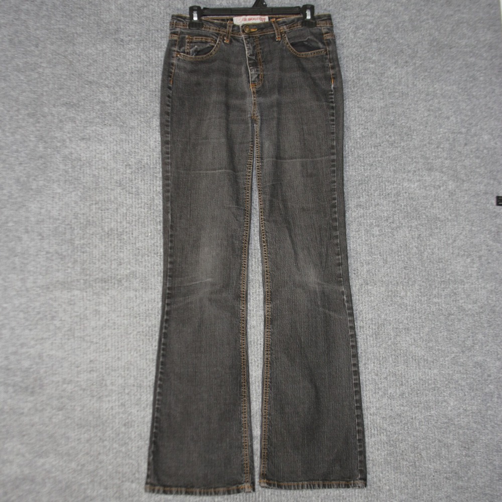 Faded Glory Bootcut Jeans Women 10 Tall Black Stretch Denim Y2K Grunge FGL05413B